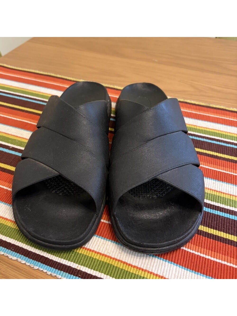 Okabashi Men's Slide Sandals Black Size LL (9-10) USA